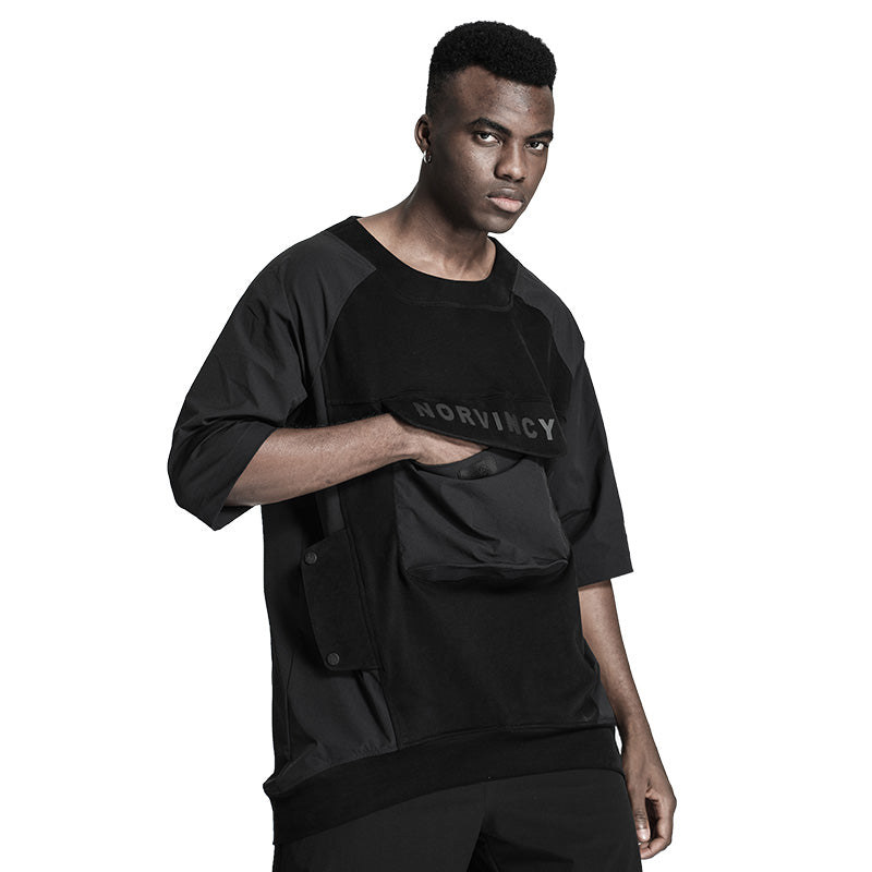 Patchwork panel Warrior T-Shirts With Durable Ripstop For men