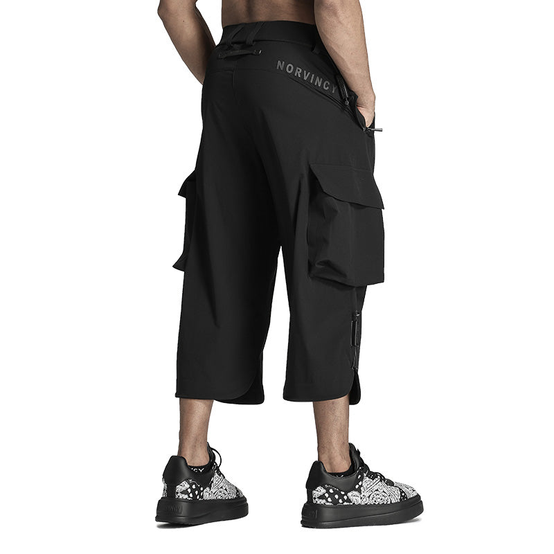 Techwear Style Warrior Shorts With Multi-Pocket Design For men