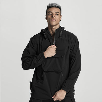 Techwear Style Warrior Jackets With Adjustable Drawstring For men