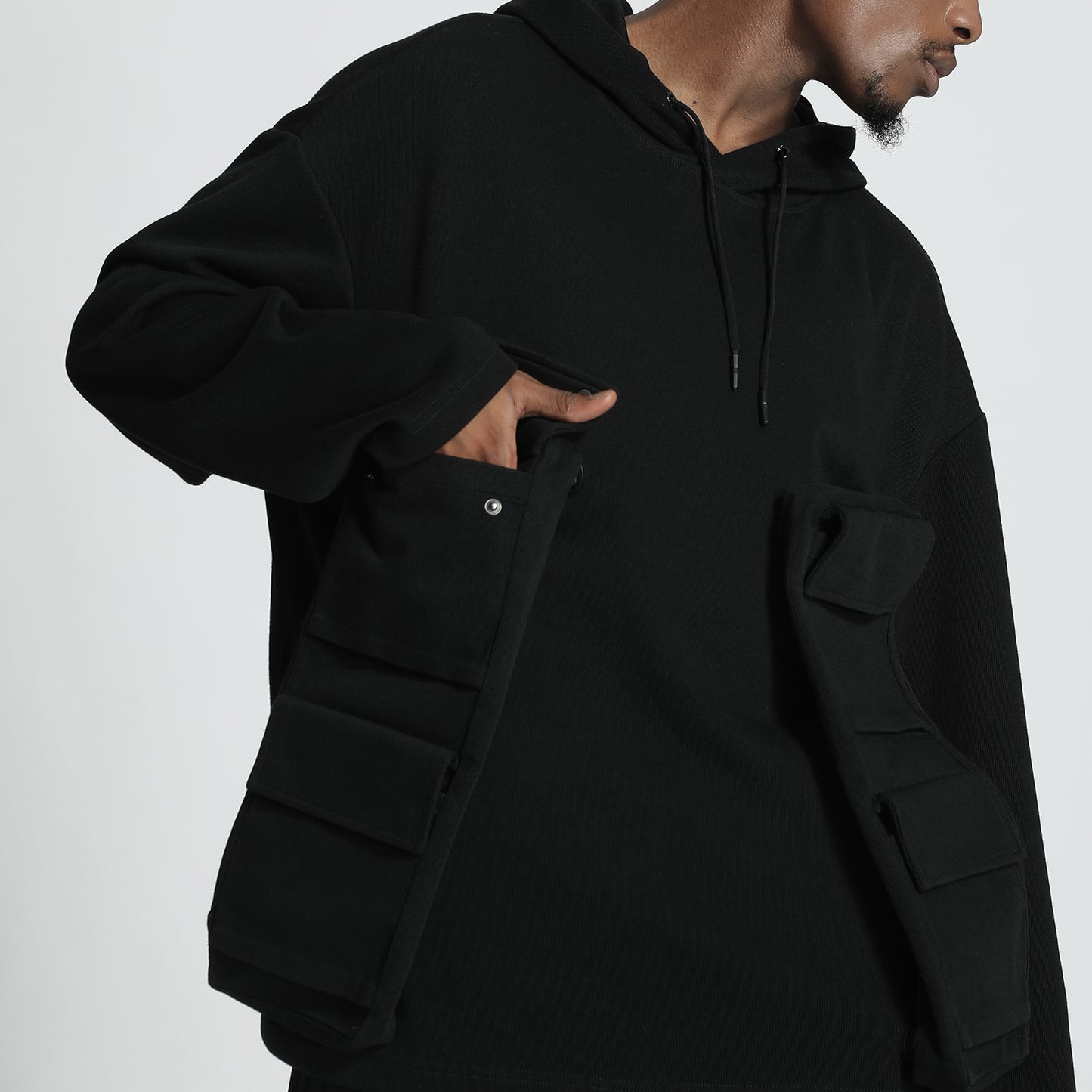 Utilitarian Warrior Hoodies & Sweatshirts With Multi-Pocket Design For men