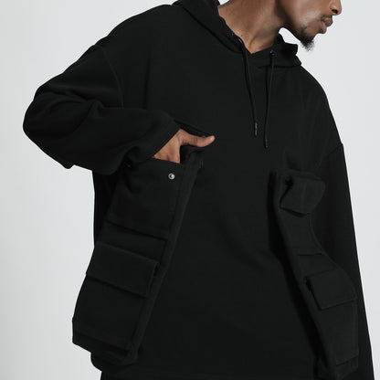 Utilitarian Warrior Hoodies & Sweatshirts With Multi-Pocket Design For men