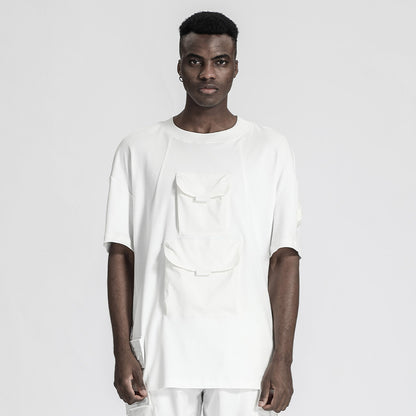 Streetwear Warrior T-Shirts With Multi-Pocket Design For men