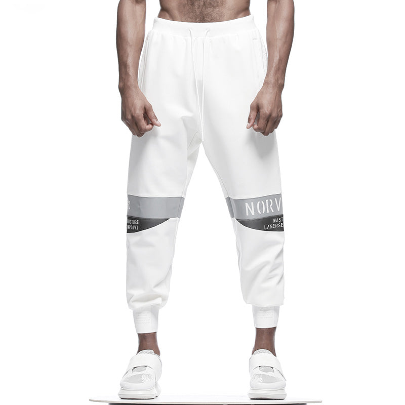 Patchwork panel Warrior Sweatpants With Elastic Waistband For men
