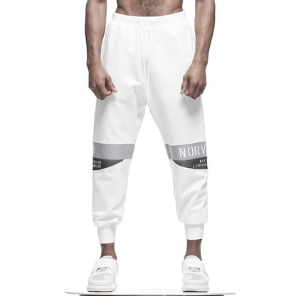 Patchwork panel Warrior Sweatpants With Elastic Waistband For men