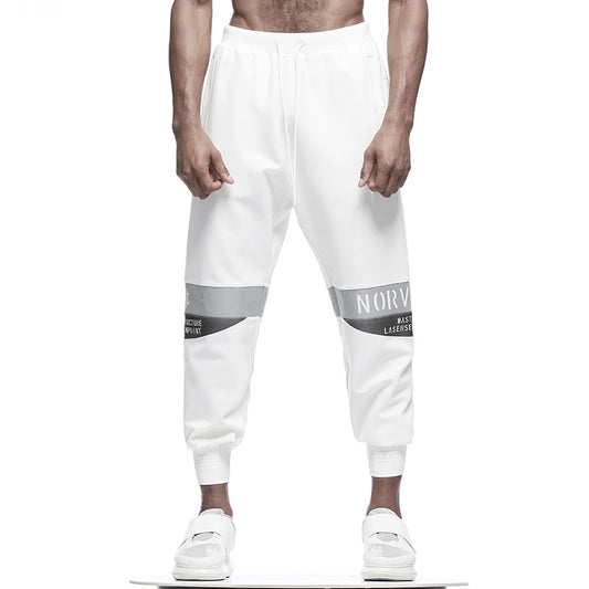 Patchwork panel Warrior Sweatpants With Elastic Waistband For men