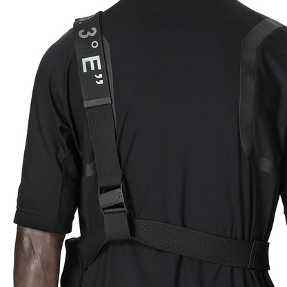 Techwear Style Warrior Bags (Backpacks & Bags) With Magnetic Buckle Black Sling Bag For men
