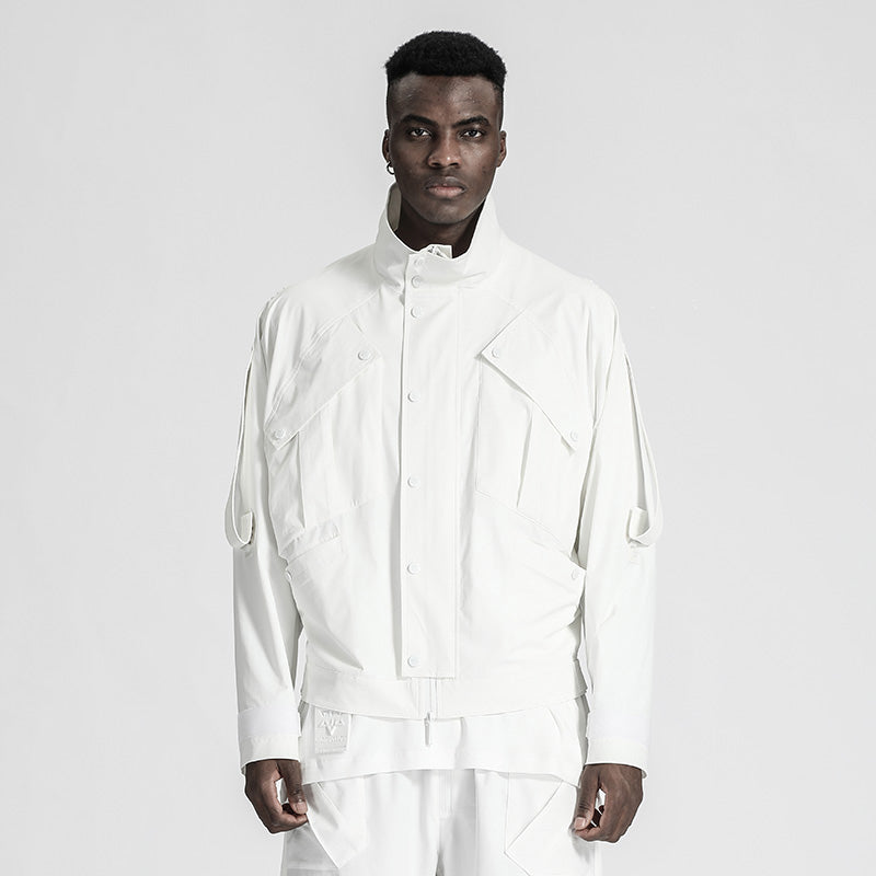 Cyberpunk Aesthetic Warrior Jackets With Multi-Pocket Design For men