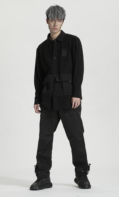 Utilitarian Warrior Shirts With Multi-Pocket Design For men
