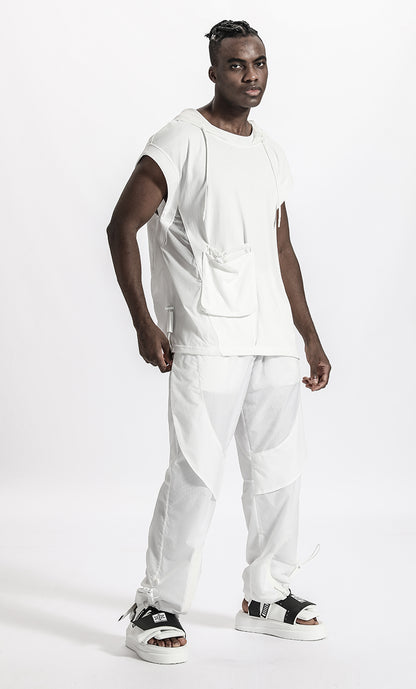 Patchwork panel Warrior Tank Tops (Sleeveless Tops) With Multi-Pocket Design For men