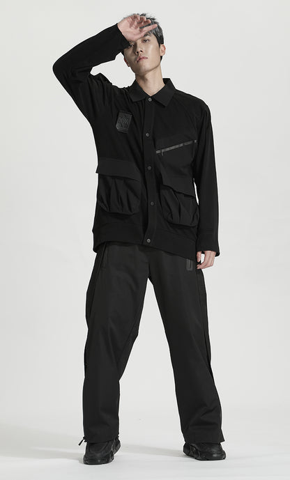 Utilitarian Warrior Shirts With Multi-Pocket Design For men