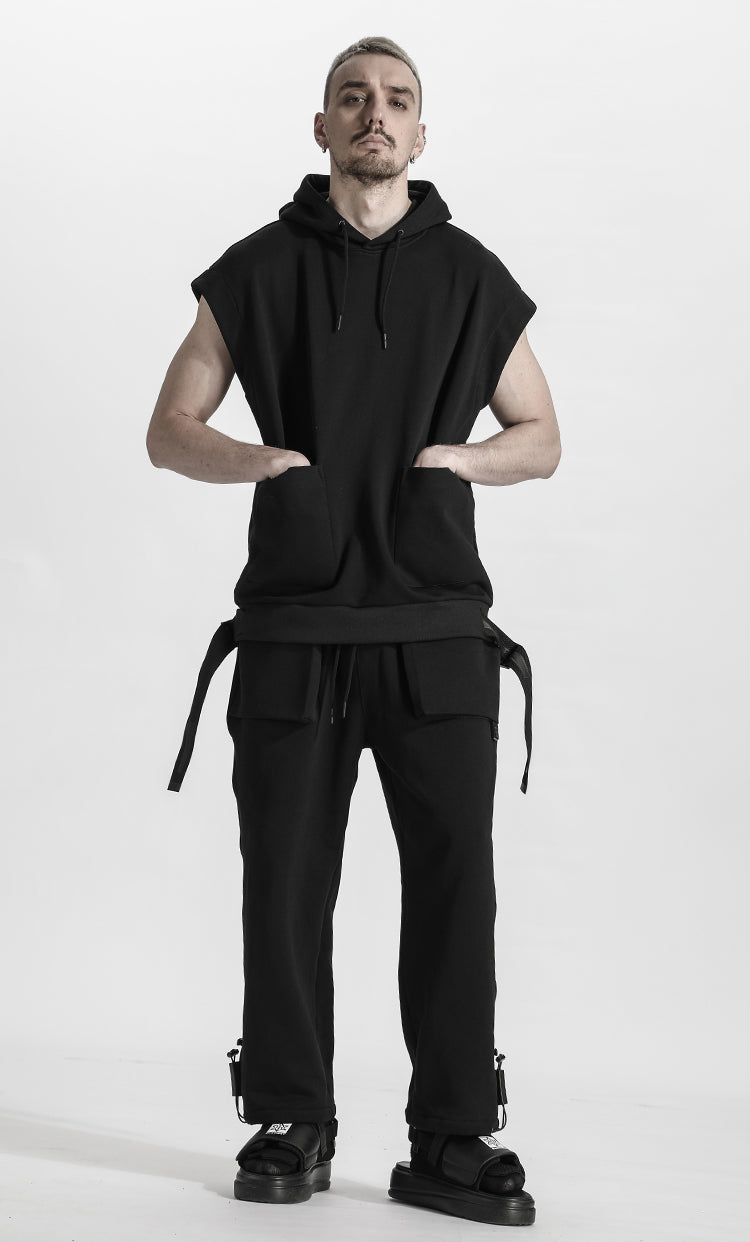 Minimalist Warrior Tank Tops (Sleeveless Tops) With Ribbed Cuffs/Hem For men