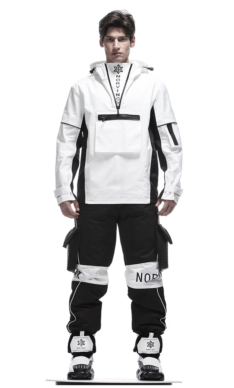 Cyberpunk Aesthetic Warrior Windbreakers With Multi-Pocket Design For men