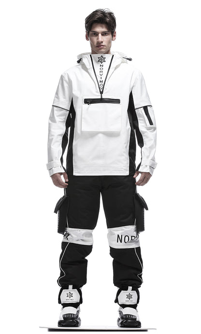 Cyberpunk Aesthetic Warrior Windbreakers With Multi-Pocket Design For men