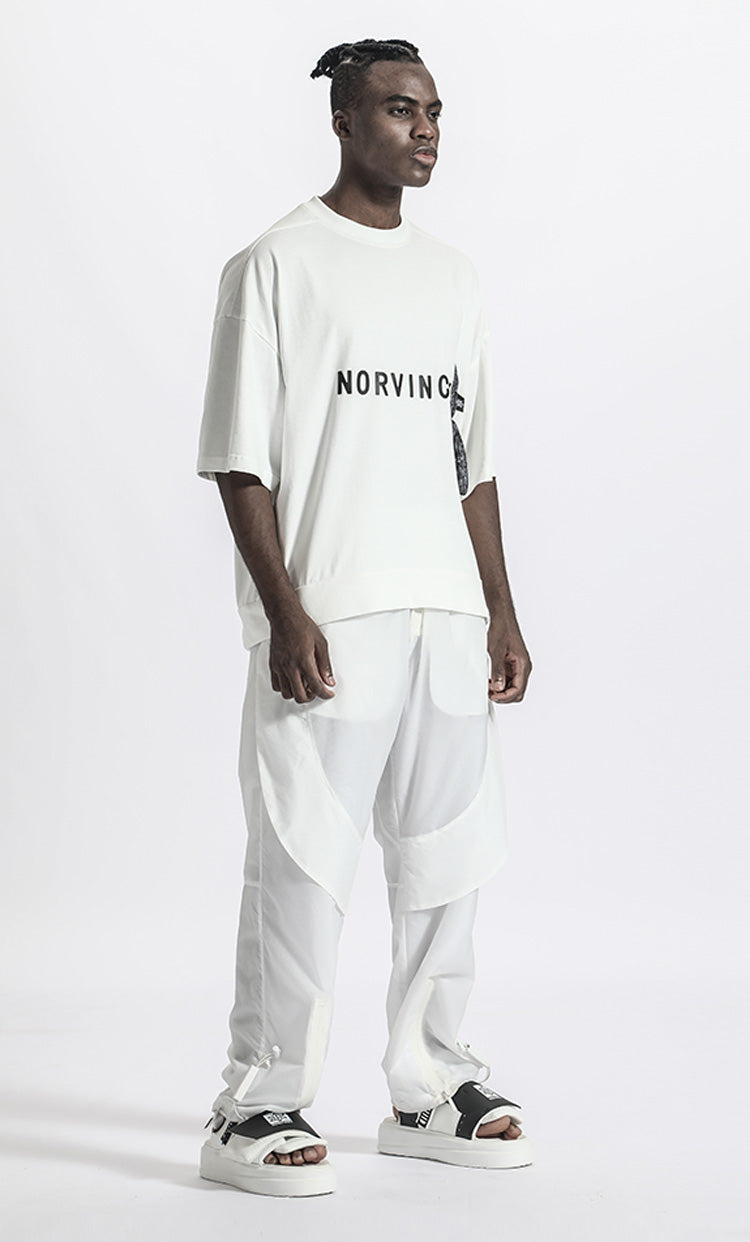 Streetwear Warrior T-Shirts With Ribbed Cuffs/Hem For men
