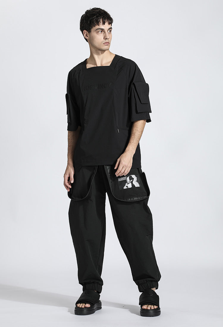Patchwork panel Warrior T-Shirts With Durable Ripstop For men