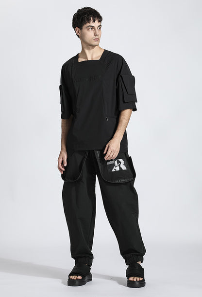 Patchwork panel Warrior T-Shirts With Durable Ripstop For men