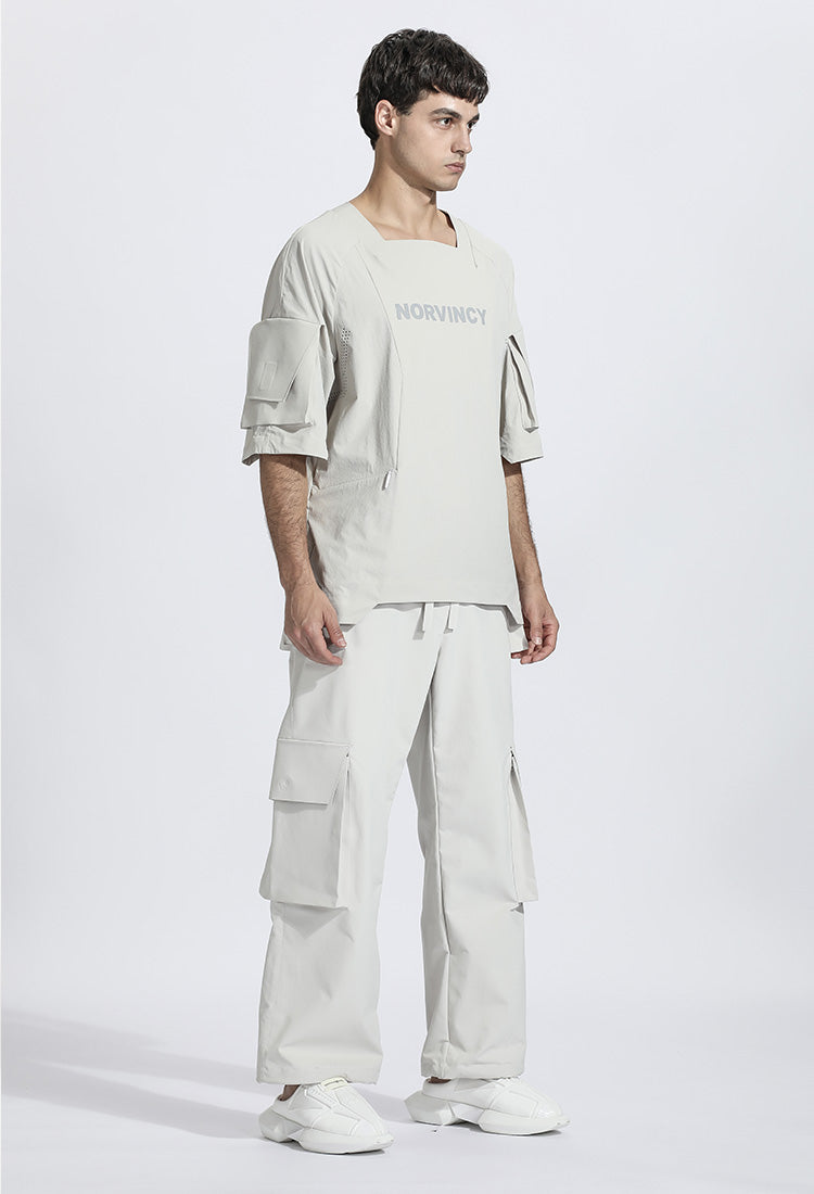Patchwork panel Warrior T-Shirts With Durable Ripstop For men