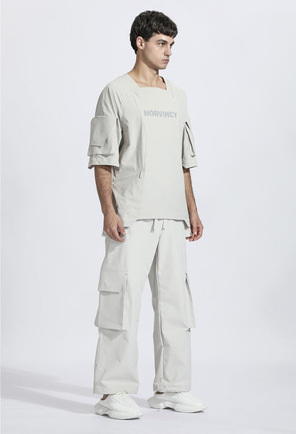 Patchwork panel Warrior T-Shirts With Durable Ripstop For men