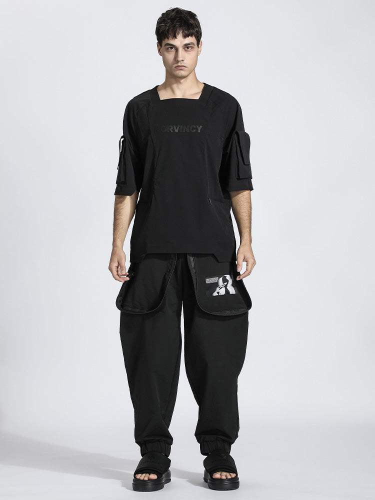 Patchwork panel Warrior T-Shirts With Durable Ripstop For men
