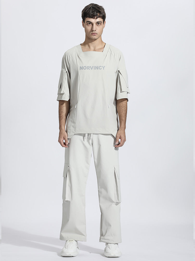 Patchwork panel Warrior T-Shirts With Durable Ripstop For men