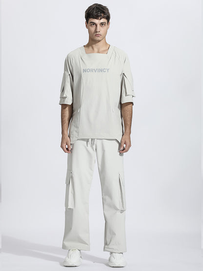Patchwork panel Warrior T-Shirts With Durable Ripstop For men
