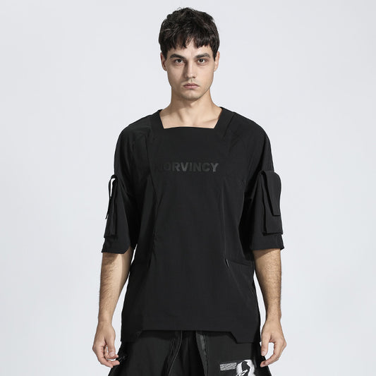 Patchwork panel Warrior T-Shirts With Durable Ripstop For men
