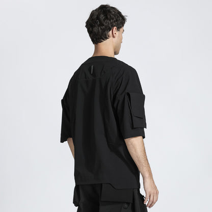 Patchwork panel Warrior T-Shirts With Durable Ripstop For men