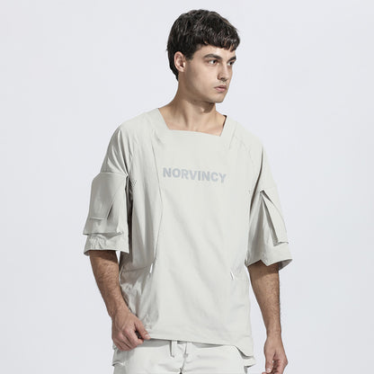Patchwork panel Warrior T-Shirts With Durable Ripstop For men