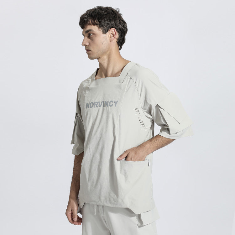 Patchwork panel Warrior T-Shirts With Durable Ripstop For men