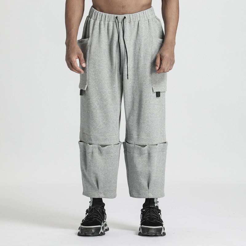 Patchwork panel Warrior Sweatpants With Adjustable Drawstring For men