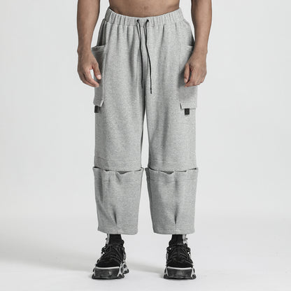 Patchwork panel Warrior Sweatpants With Adjustable Drawstring For men