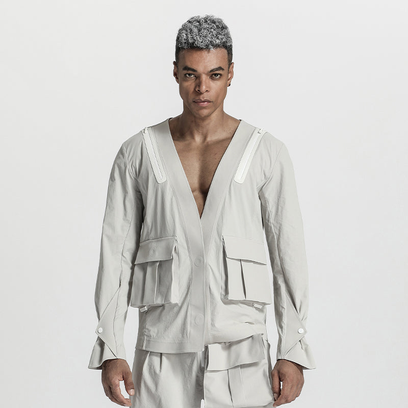 Futuristic Design Warrior Jackets With Magnetic Buckles For men