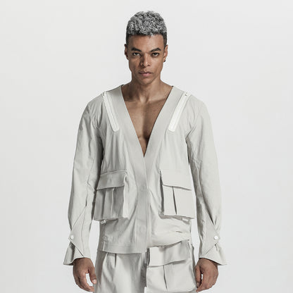 Futuristic Design Warrior Jackets With Magnetic Buckles For men