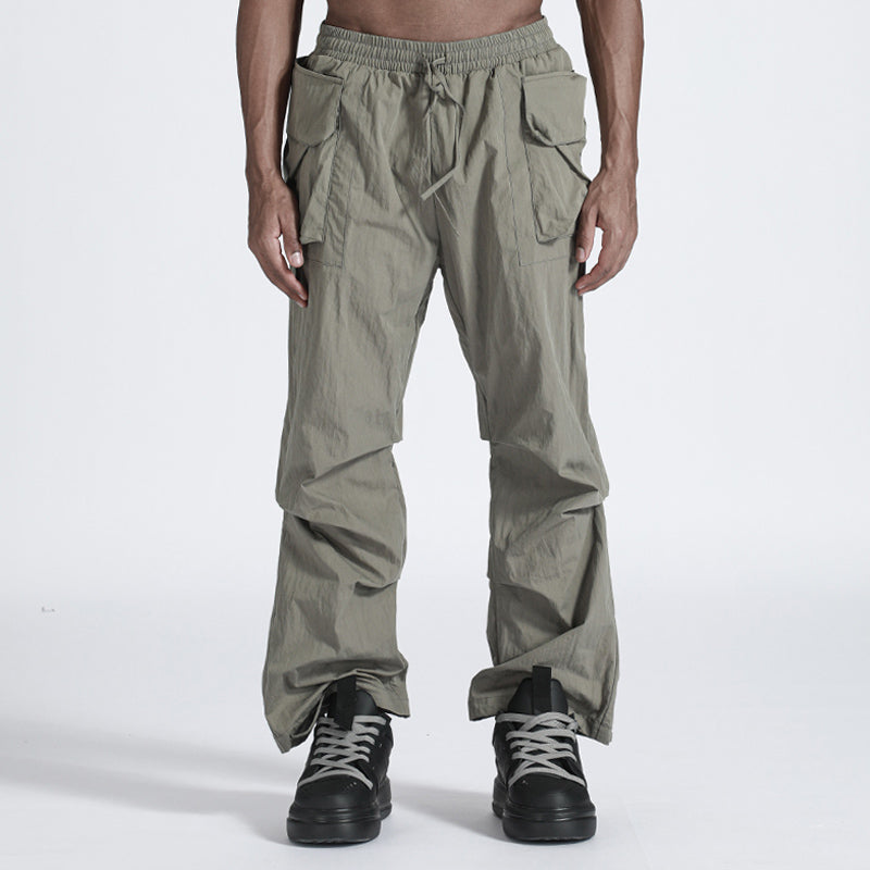 Patchwork panel Warrior Cargo Pants With Elastic Waistband For men