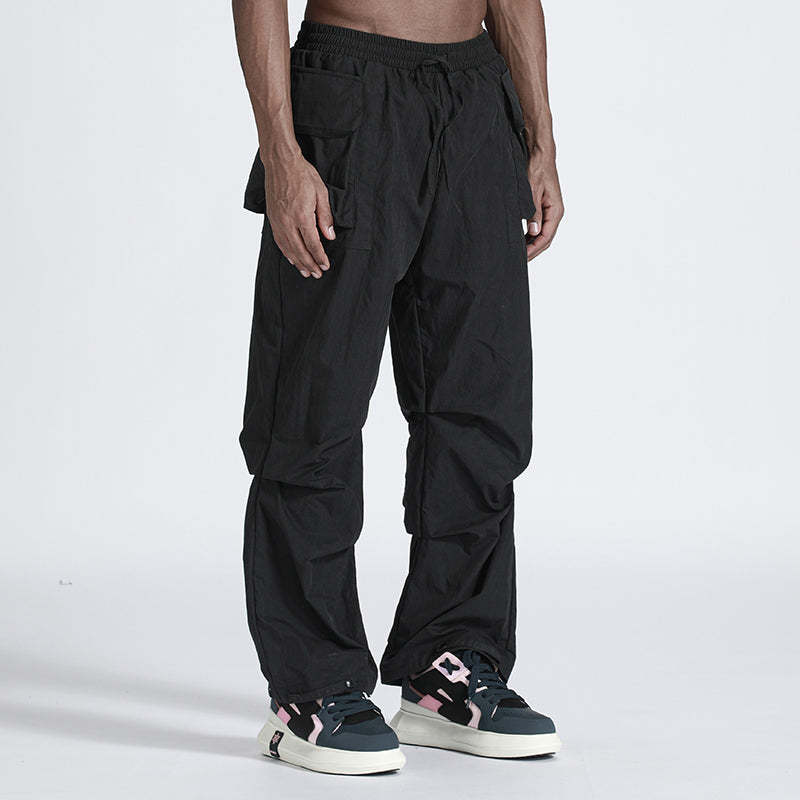 Patchwork panel Warrior Cargo Pants With Elastic Waistband For men