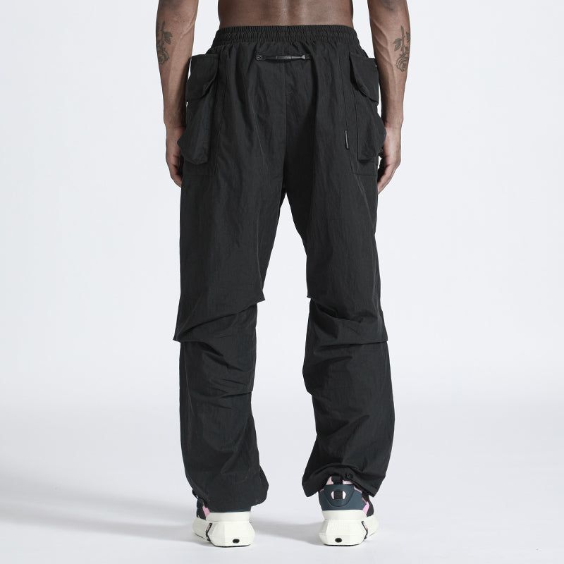 Patchwork panel Warrior Cargo Pants With Elastic Waistband For men