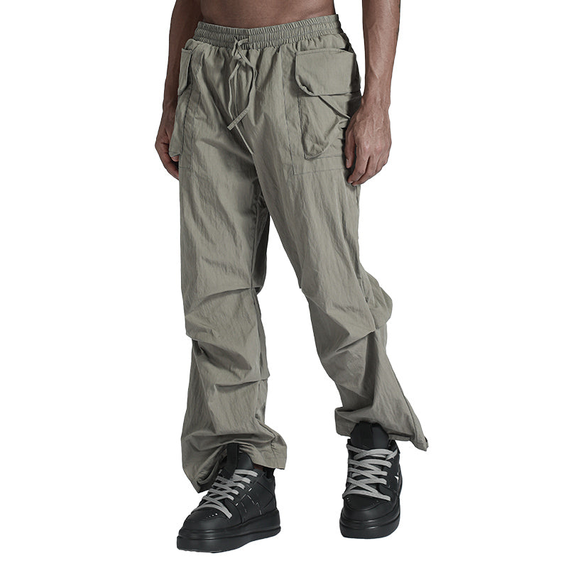 Patchwork panel Warrior Cargo Pants With Elastic Waistband For men