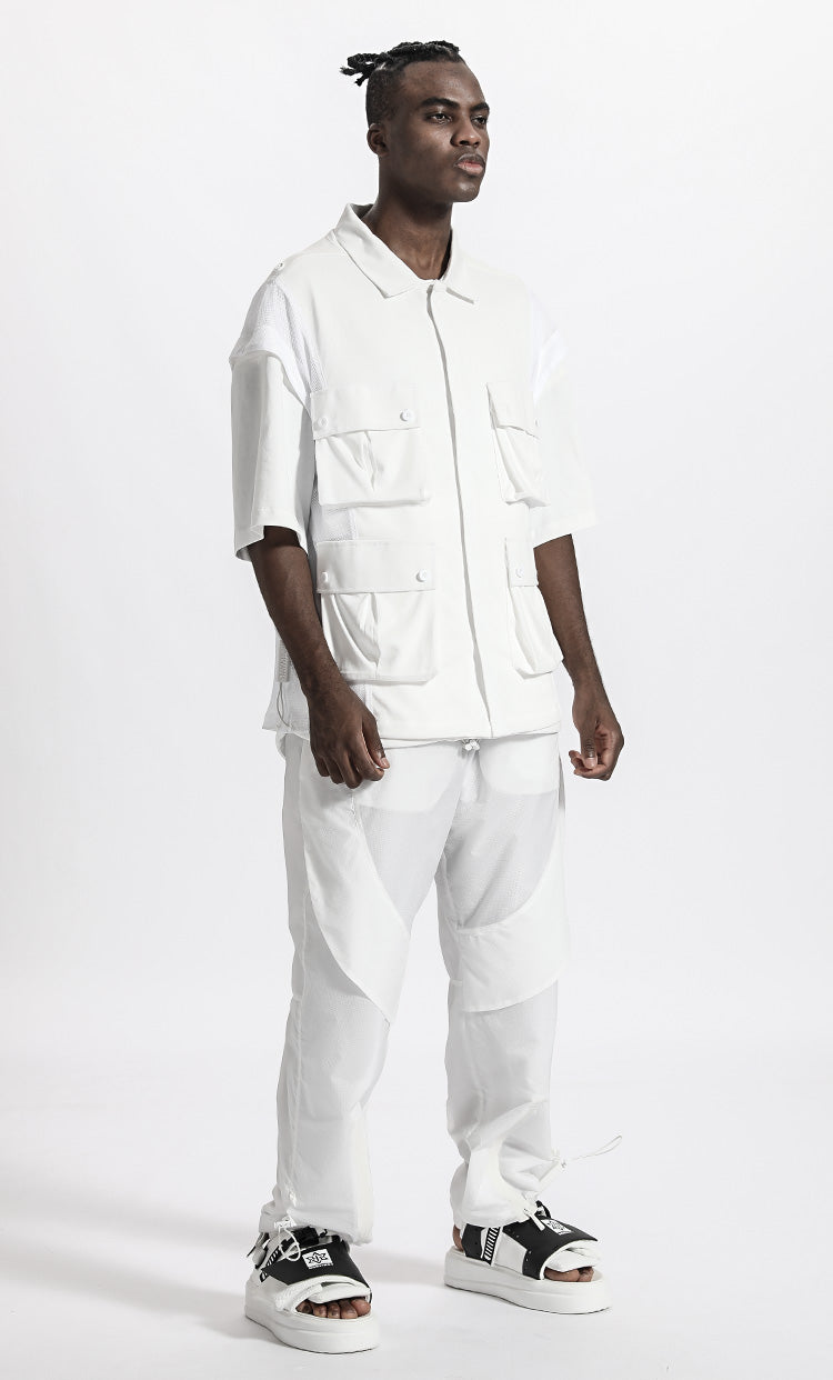 Futuristic Design Warrior joggers With Breathable Mesh For men