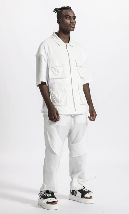 Futuristic Design Warrior joggers With Breathable Mesh For men