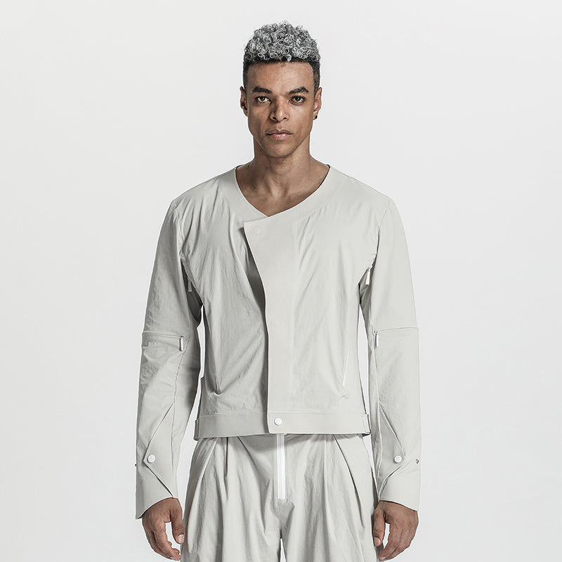 Cropped Length Warrior Jackets With Magnetic Buckles For men