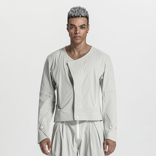 Cropped Length Warrior Jackets With Magnetic Buckles For men