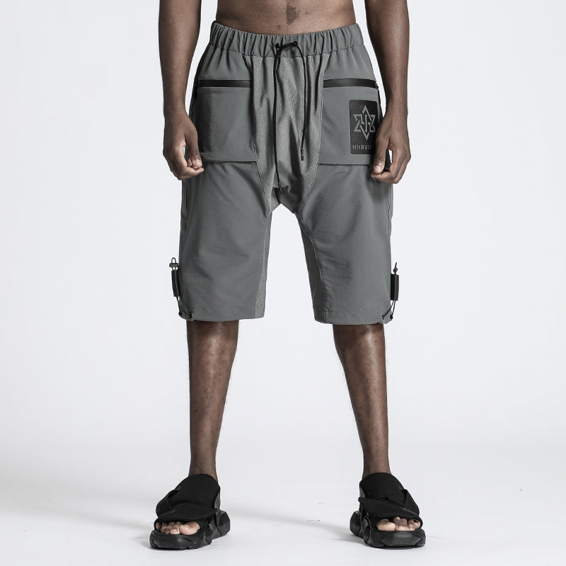 Futuristic Design Warrior Shorts With Multi-Pocket Design For men