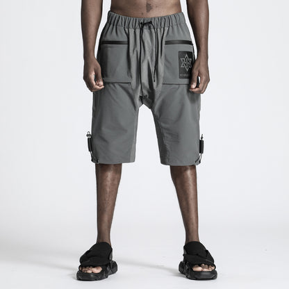 Futuristic Design Warrior Shorts With Multi-Pocket Design For men