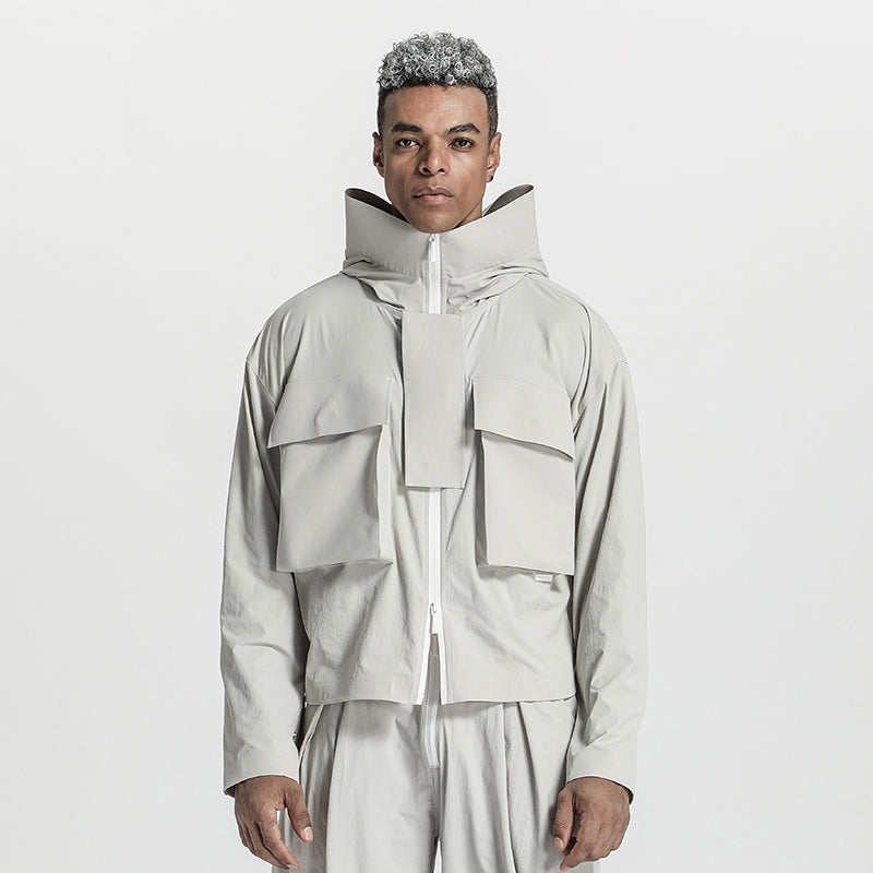 Cropped Length Warrior Jackets With Multi-Pocket Design For men