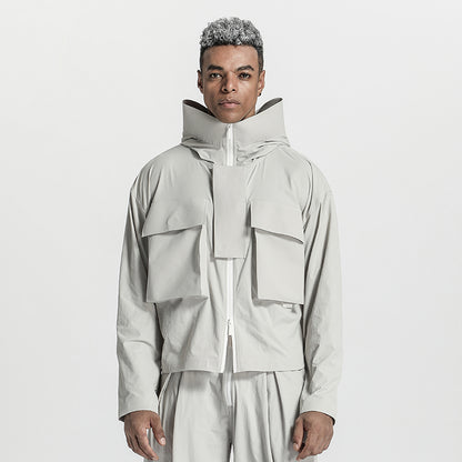 Cropped Length Warrior Jackets With Multi-Pocket Design For men