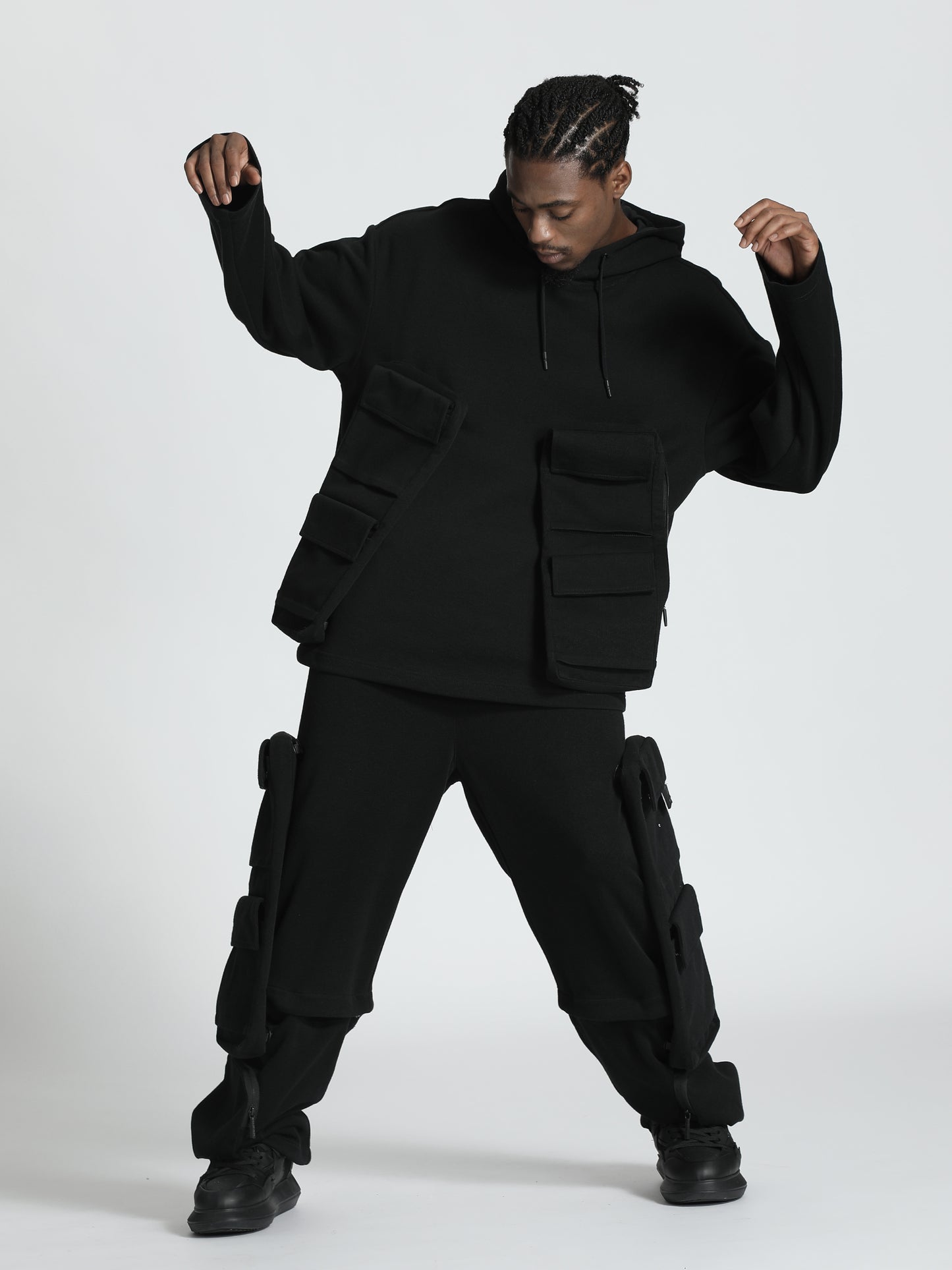 Utilitarian Warrior Hoodies & Sweatshirts With Multi-Pocket Design For men