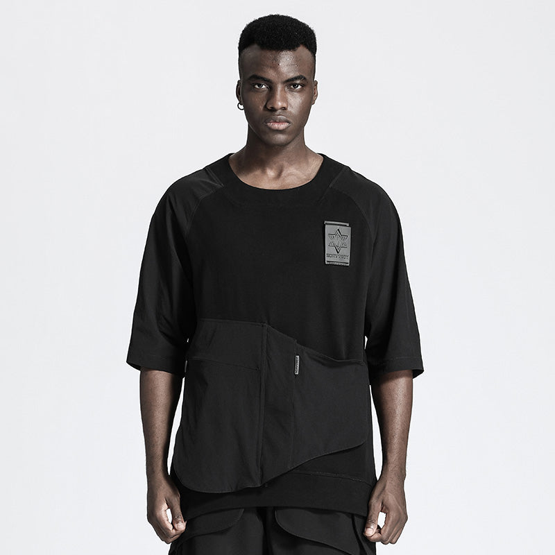 Patchwork panel Warrior T-Shirts With Durable Ripstop For men