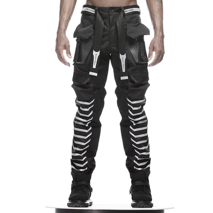 Futuristic Design Warrior Hardshell Pants With Multi-Pocket Design For men