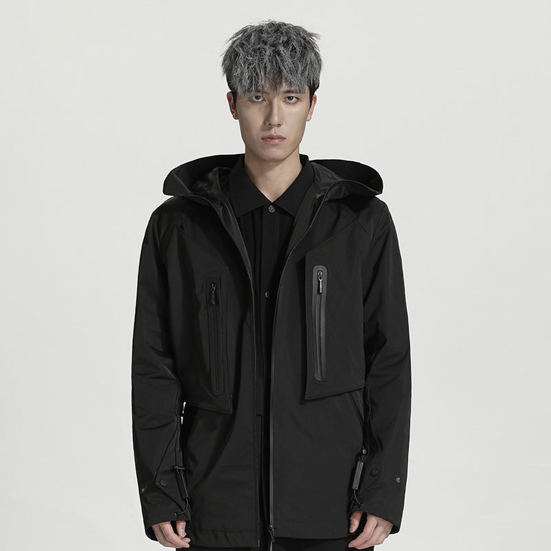 Longline Warrior Windbreakers With Magnetic Buckles For men