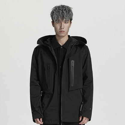 Longline Warrior Windbreakers With Magnetic Buckles For men